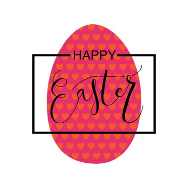 Hand sketched Happy Easter set as Easter logotype, badge or icon