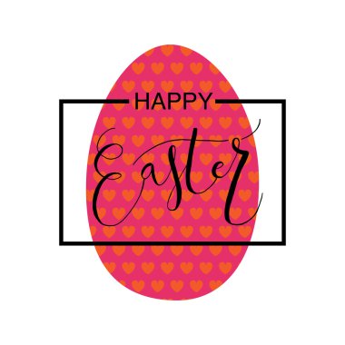 Hand sketched Happy Easter set as Easter logotype, badge or icon clipart