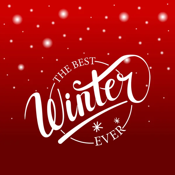 The best winter ever hand written text — ストックベクタ