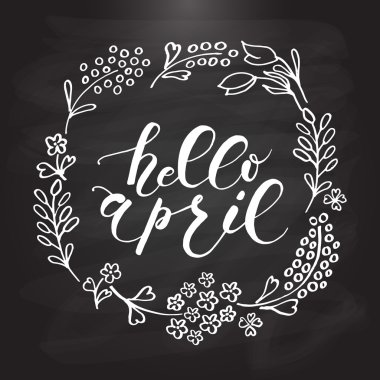 Hello April lettering typography