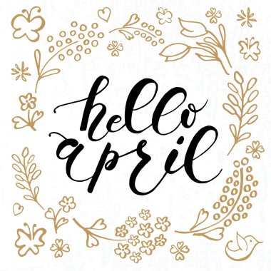 Hello April lettering typography
