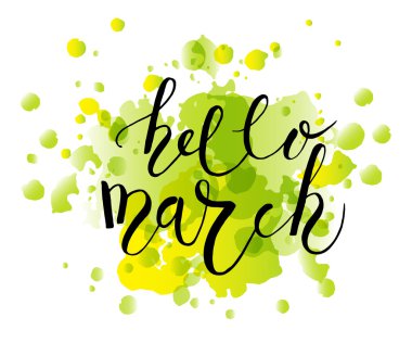 Hello March postcard