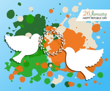 Happy Republic Day (India) templates for postcard, invitation card clipart