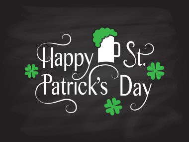 El metin 'Mutlu Saint Patrick'ın günü' dokulu arka plan üzerinde kabataslak