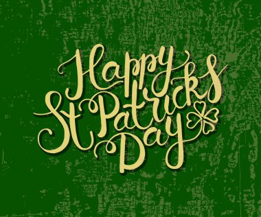 El metin 'Mutlu Saint Patrick'ın günü' dokulu arka plan üzerinde kabataslak