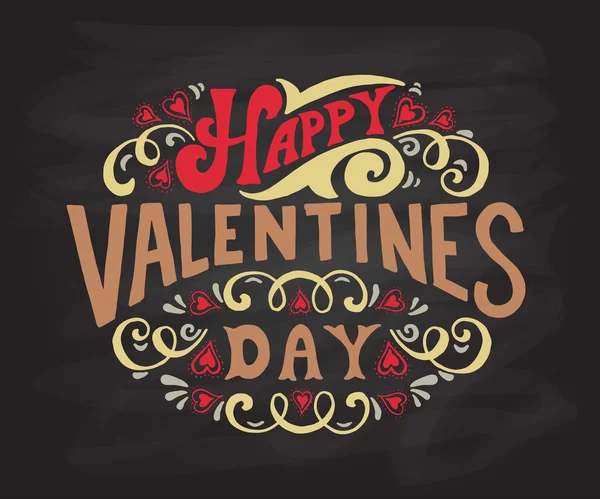Kézi felvázolt Happy Valentine's Day szöveges — Stock Vector