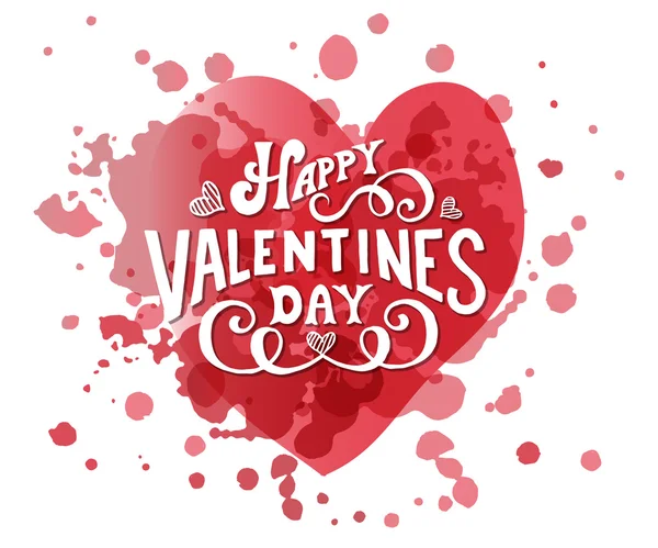 Croquis à la main Happy Valentine's Day texte — Image vectorielle