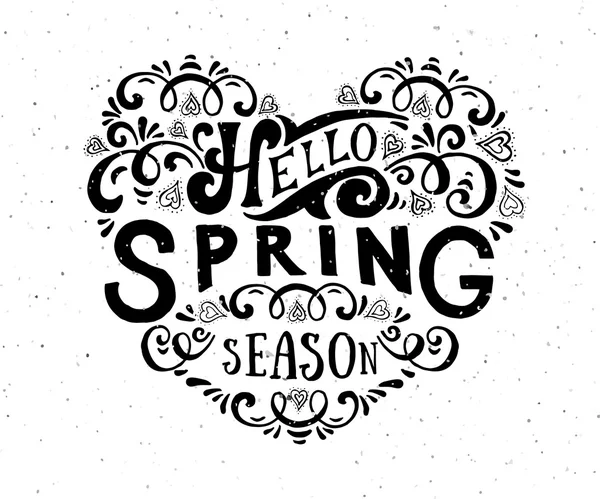 Hello Spring lettering typography — Stock Vector