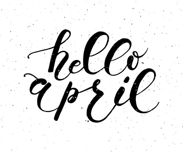 Hola tipografía de letras de abril — Vector de stock