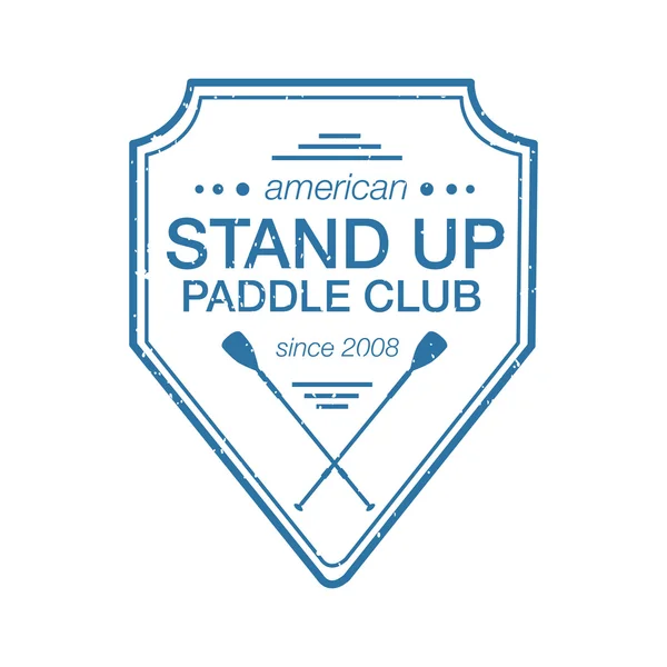 Colorful logo template for stand up paddling. Athletic labels and badges. — ストックベクタ