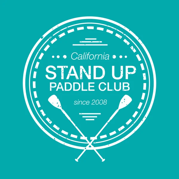 Colorful logo template for stand up paddling. Athletic labels and badges. — Stok Vektör