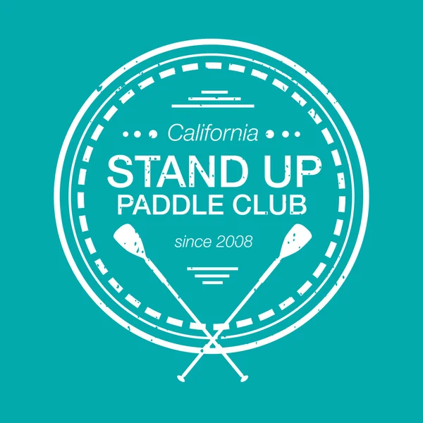 Colorful logo template for stand up paddling. Athletic labels and badges. — Stockový vektor