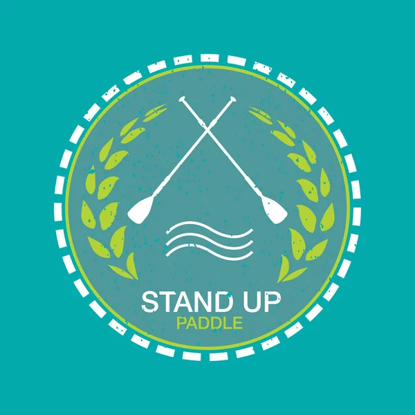 Colorful logo template for stand up paddling. Athletic labels and badges. — Stock vektor