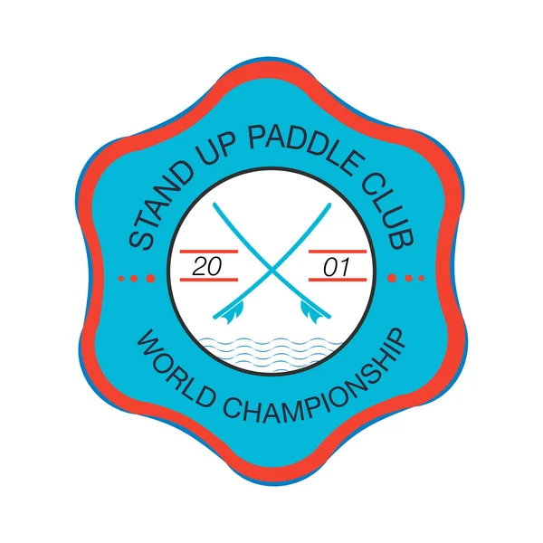 Colorful logo template for stand up paddling. Athletic labels and badges. — 스톡 벡터