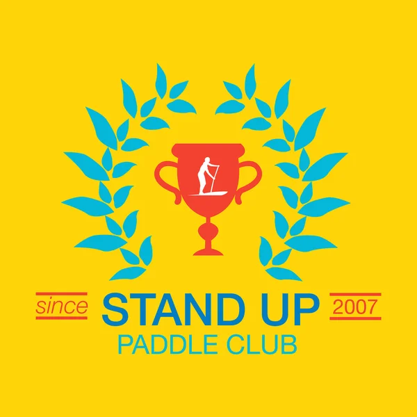 Colorful logo template for stand up paddling. Athletic labels and badges. — 스톡 벡터