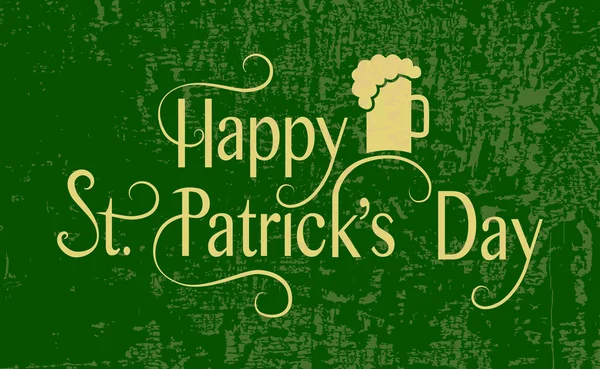 Hand skissade texten "Happy Saint Patrick's Day" på texturerat bakgrund — Stock vektor