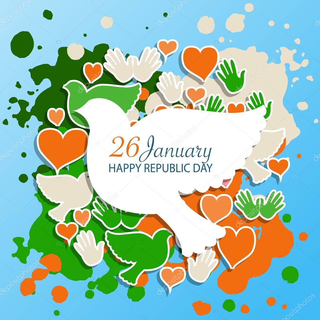 Happy Republic Day India Templates For Postcard Invitation Card