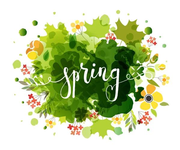 Texte de printemps comme logotype — Image vectorielle