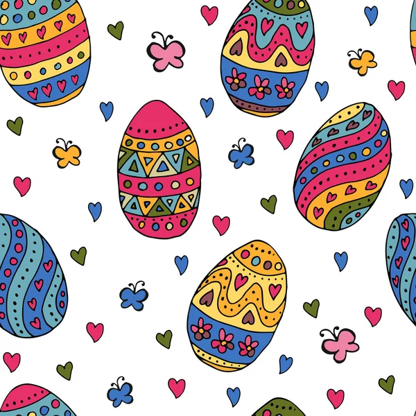 Hand sketched Easter eggs as Easter badges and icons — Stock Vector