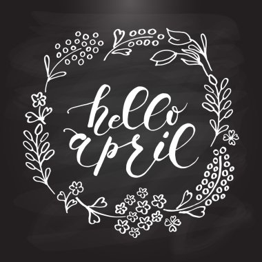 Hello April lettering typography