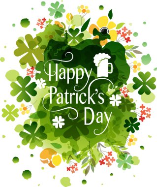 El metin 'Mutlu Saint Patrick'ın günü' dokulu arka plan üzerinde kabataslak