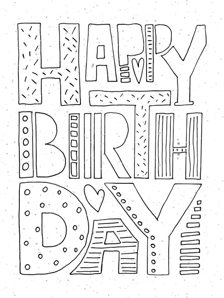 Handgezeichnetes Typografie-Plakat. "Happy Birthday" — Stockvektor
