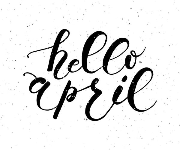 Halo April surat tipografi - Stok Vektor