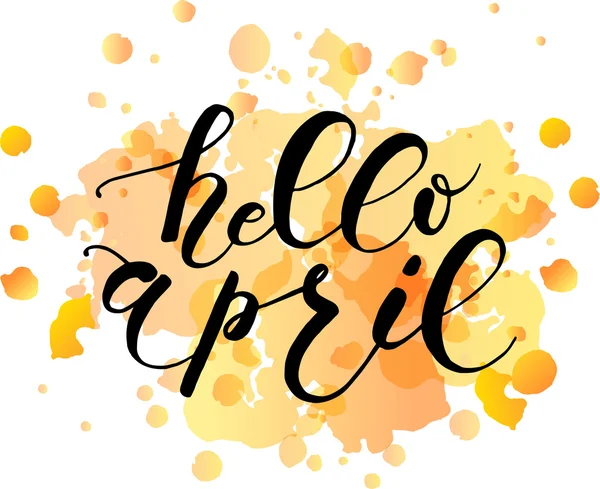 Hello April litere tipografie — Vector de stoc