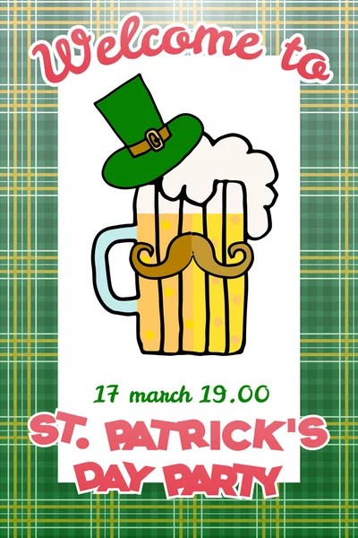 St. Patrick's Day celebration lettering design on textured background — Stock Vector