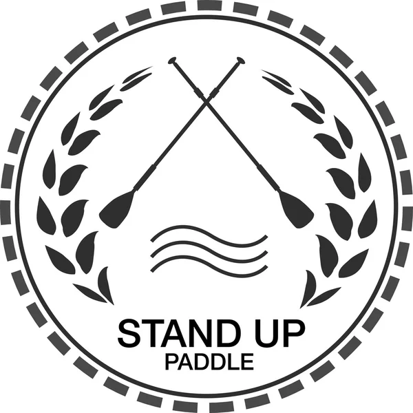 Logo-Vorlage für Stand Up Paddling. Vektor-Sportabzeichen. — Stockvektor