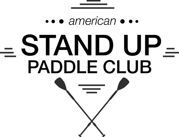 Λογότυπο πρότυπο για stand up paddling. Διάνυσμα αθλητική ετικέτες και εμβλήματα. — Διανυσματικό Αρχείο