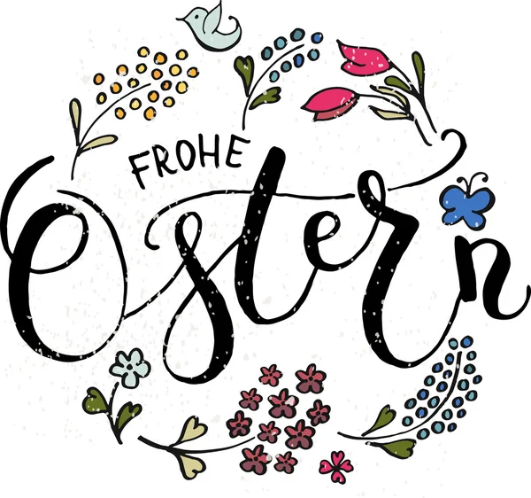 Påsk (Easter på tyska) vykort — Stock vektor