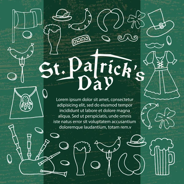 Vector illustration of Saint Patrick's Day elements set — Stock Vector