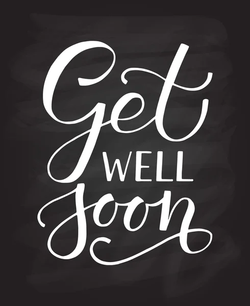 Hand sketched inspirational quote 'Get well Soon' — Stock vektor