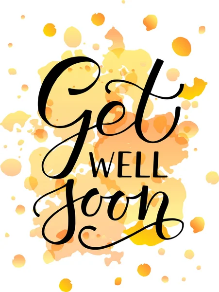 Citation inspirante esquissée à la main 'Get well soon' — Image vectorielle