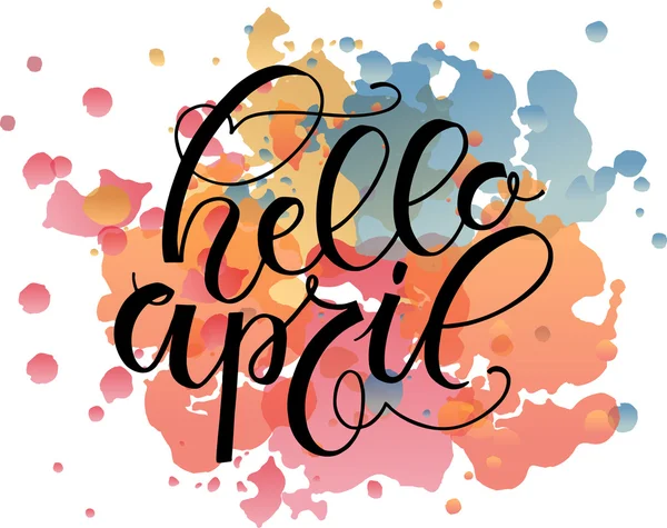 Schiță de mână Hello April text — Vector de stoc