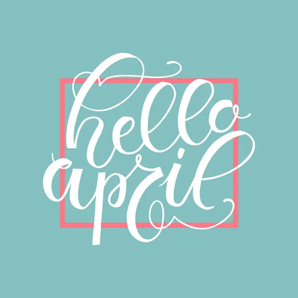 Schiță de mână Hello April text — Vector de stoc