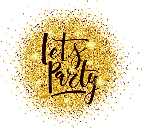 Let's Party lettering typography on textured background — Stock Vector