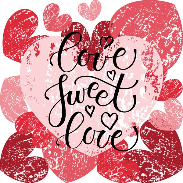 Love Sweet Love texte comme insigne et icône de la Saint-Valentin — Image vectorielle