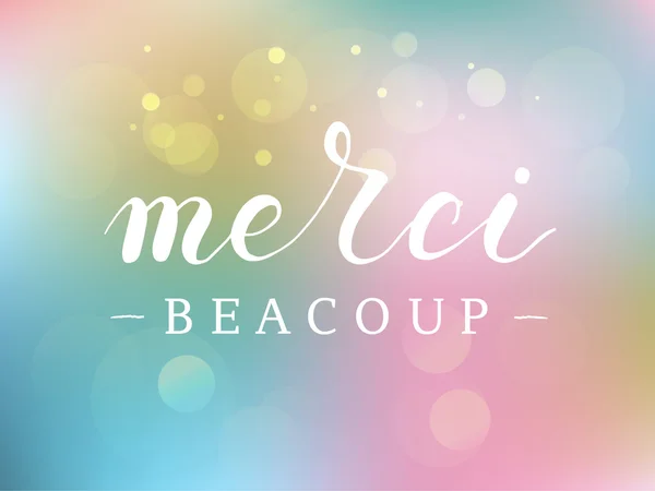 Hand sketched quote 'Merci beacoup' — Stock vektor