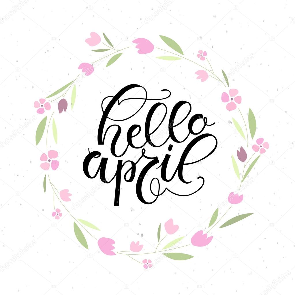 Hand Sketched Hello April Text — Stock Vector © Svetana
