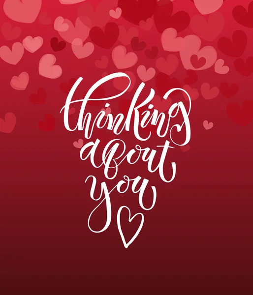 Sevgililer günü kartı olarak mesaj hakkında düşünme — Stok Vektör