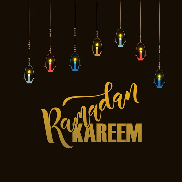 Esquissé à la main typographie de lettrage Ramadan Kareem — Image vectorielle