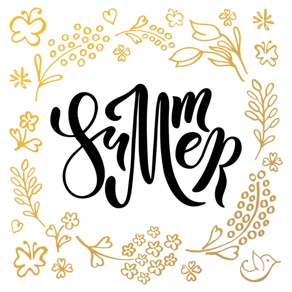 Zomer belettering typografie. Season's Greetings — Stockvector