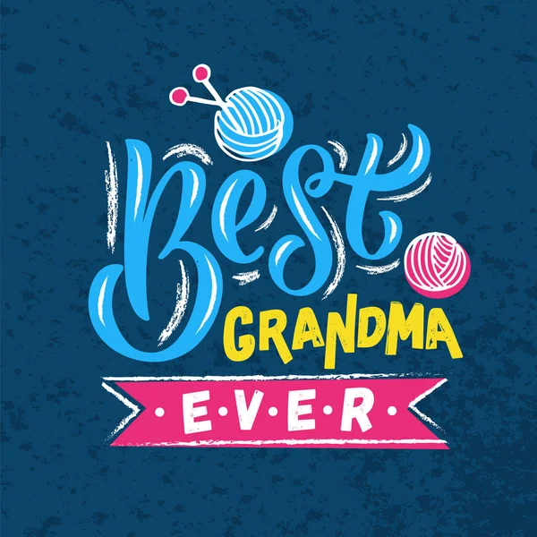 Mano dibujada mejor abuela nunca, mejor abuela nunca tipografía de letras para el día nacional de los abuelos. Concepto para — Vector de stock