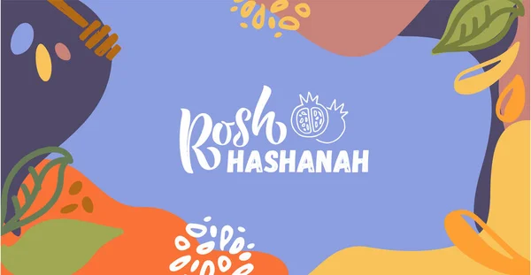 Ilustração vetorial da tipografia de letras para Rosh Hashanah Ano Novo Judaico. Ícone, crachá, cartaz, assinatura de banner —  Vetores de Stock