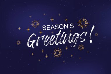 El çizimi Seasons Greetings logotype, rozet ve ikon tipografisi. Noel ve Yeni Yıl için harf harfleri çizildi