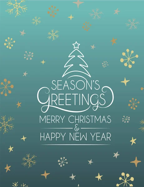 Mano dibujada Seasons felicitaciones tarjeta de visita, insignia, tipografía icono. Lettering Seasons Saludos para Feliz Navidad — Vector de stock