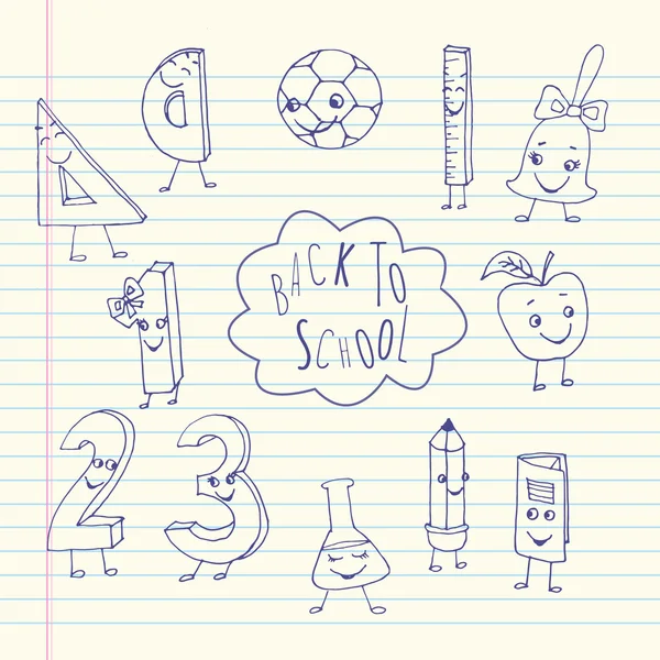 Back to School & School Supplies Among Us Characters I Hand Drawn Doodles