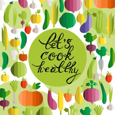vector illustration of  vegetables in modern flat design style w